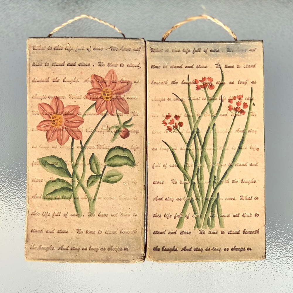 Terra Cotta Floral Botanical Wall Decor ~ 2-Piece Set